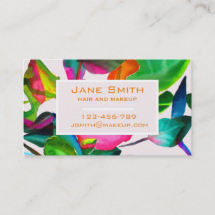 Stilvolle Haare und Make-up Aquarellflora Geschäft Visitenkarte