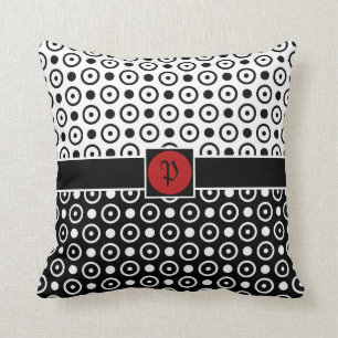 Stilvolle halbe schwarze halbweiße Tupfen Kissen