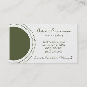 Stilvolle Half Circles Business Card, Olive Green Visitenkarte