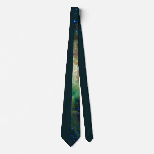 Stilvolle Half Dark Green Galaxy Neck Tie Krawatte (Vorderseite)