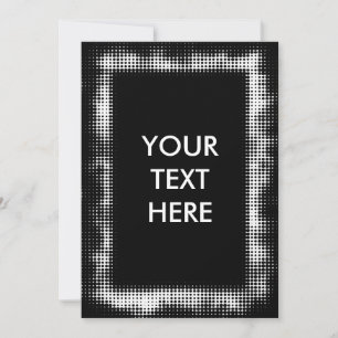Stilvolle Halftone-Grunge-Schwarzweiß-Leerkarte Einladung