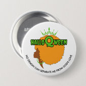 Stilvolle HALLOQWEEN Afro Queen Halloween Button (Vorne & Hinten)