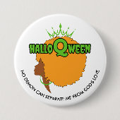 Stilvolle HALLOQWEEN Afro Queen Halloween Button (Vorderseite)
