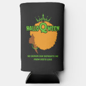 Stilvolle HALLOQWEEN Afro Queen Halloween Selters Dosenkühler (Vorderseite)
