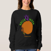 Stilvolle HALLOQWEEN Afro Queen Halloween Sweatshirt (Vorderseite)