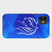 Stilvolle Hand gezeichneter blauer Case-Mate iPhone Hülle (Rückseite (Horizontal))