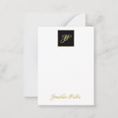 Stilvolle Hand Gold Text Mit Monogramm modern Mitteilungskarte (Vorderseite)