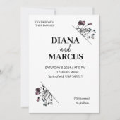 Stilvolle Hand Zeichnend Blume Einladung (Vorderseite)