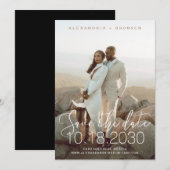 Stilvolle handgeschriebene Chic Modern Save the Da Date (Vorne/Hinten)