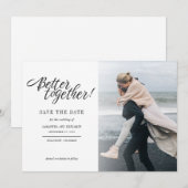 Stilvolle handgeschriebene Foto-Hochzeit Save The Date (Vorne/Hinten)