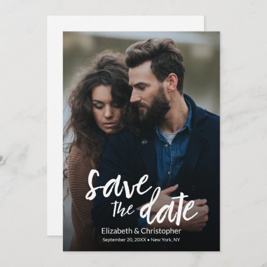 Stilvolle, handgeschriebene QR CODE Hochzeitswebsi (Vorne/Hinten)