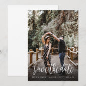 Stilvolle handgeschriebene Save the Date-Karte Date (Vorne/Hinten)