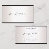 Stilvolle Handschrift Einfache Glamour Silver Look Visitenkarte (Vorne/Hinten)