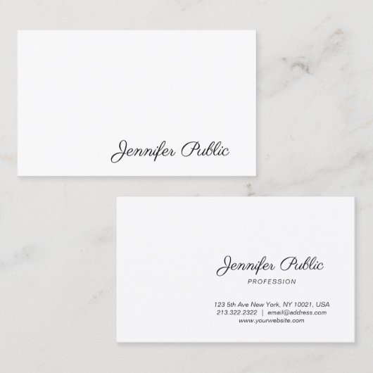 Stilvolle Handschrift Modernes Einfaches Schlicht Visitenkarte (Vorne/Hinten)