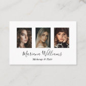 stilvolle Handschrift und Haar 3 Fotos Visitenkarte (Vorderseite)