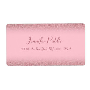Stilvolle Handschriftvorlage Roségold Glitter