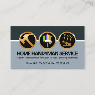 Stilvolle Handyman Icons Column Layers Zuhause rep Visitenkarte