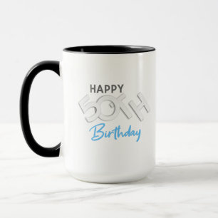 Stilvolle Happy 50. Geburtstags Typografie Tasse