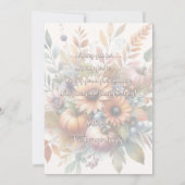 Stilvolle Happy Fall Pumpkin Blume Bouquet Card Ankündigung (Rückseite)
