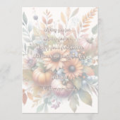 Stilvolle Happy Fall Pumpkin Blume Bouquet Card Ankündigung (Rückseite)