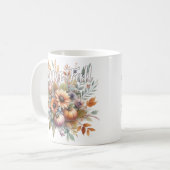 Stilvolle Happy Fall Pumpkin Blume Bouquet Motif Kaffeetasse (Vorderseite Links)