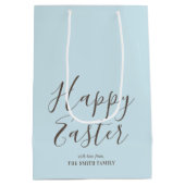Stilvolle Happy Oaster Geschenk Wrap Pastel Blue Mittlere Geschenktüte (Rückseite)