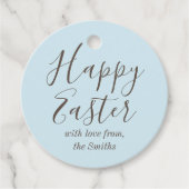 Stilvolle Happy Oaster Pastel Blue Gastgeschenk Ta Geschenkanhänger (Vorderseite)