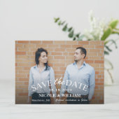 Stilvolle hellblaue Hochzeit speichern das Date-Fo Save The Date (Stehend Vorderseite)