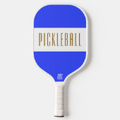 Stilvolle, hellblaue PICKLEBALL Streifen Text Pickleball Schläger (Rückseite)