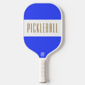 Stilvolle, hellblaue PICKLEBALL Streifen Text Pickleball Schläger (Vorderseite)