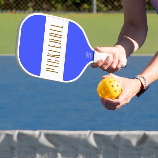 Stilvolle, hellblaue PICKLEBALL Streifen Text Schläger (InSitu)