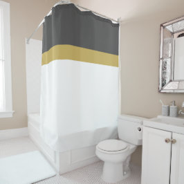 Stilvolle, helle, dunkelgraue goldene Streifen Duschvorhang