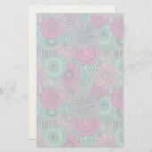 Stilvolle, helle Gestaltung wunderschöner Blume Briefpapier (Vorne/Hinten)