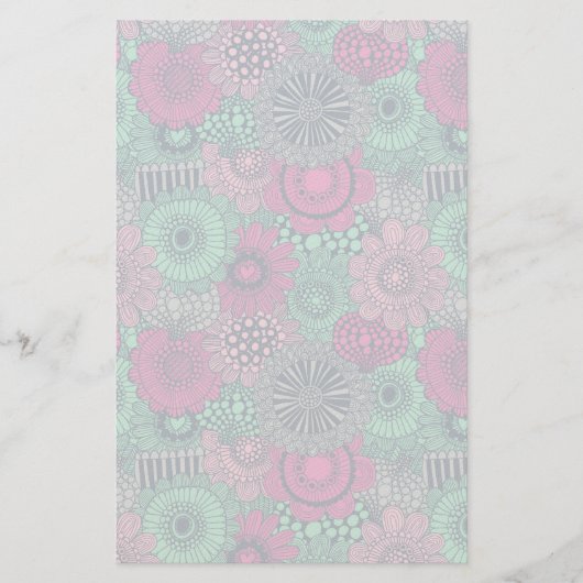 Stilvolle, helle Gestaltung wunderschöner Blume Briefpapier (Vorderseite)