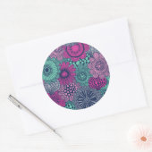 Stilvolle, helle Gestaltung wunderschöner Blume Runder Aufkleber (Umschlag)