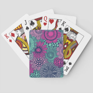 Stilvolle, helle Gestaltung wunderschöner Blume Spielkarten