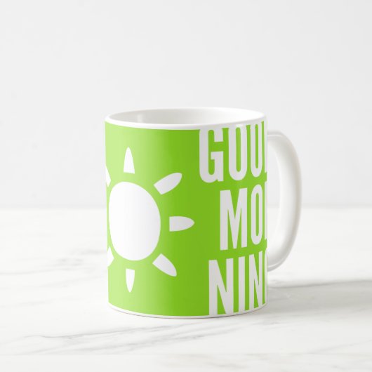 Stilvolle, helle Grüne Morgensonnengebäck Kaffeetasse (VorderseiteRechts)