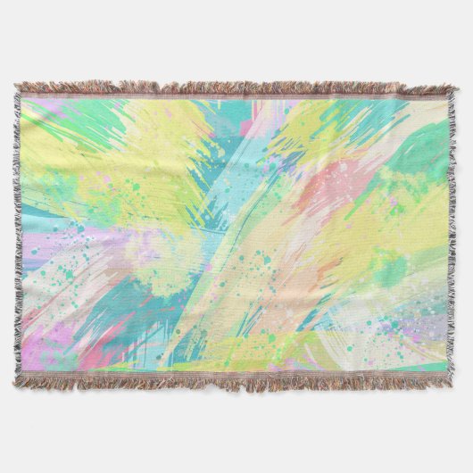 Stilvolle, helle Pastellfarben Abstrakte Kunst Decke (Vorderseite)