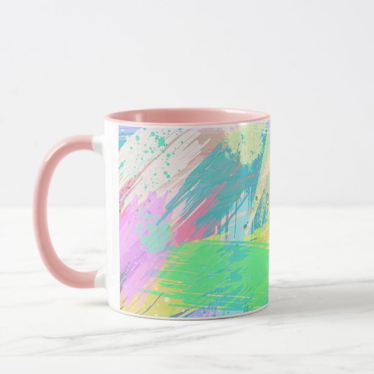 Stilvolle, helle Pastellfarben Abstrakte Kunst Tasse (Links)