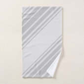 Stilvolle, helle und dunkelgraue Streifen Badhandtuch Set (Handtuch)