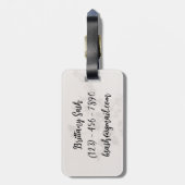 Stilvolle hellgraue Monogram-Bezeichnung Moderne M Gepäckanhänger (Rückseite vertikal)