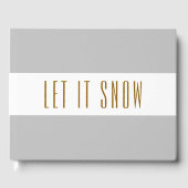 Stilvolle, hellgraue Streifen LASSEN ES SNOW Text Gästebuch (Vorderseite)