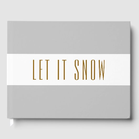 Stilvolle, hellgraue Streifen LASSEN ES SNOW Text Gästebuch (Vorderseite)