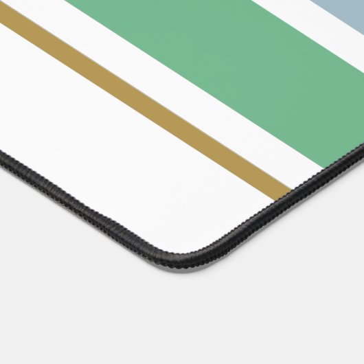 Stilvolle, hellgrüne Racing Streifen auf weiß Schreibtischunterlage (Ecke)