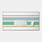 Stilvolle, hellgrüne Racing Streifen auf weiß Schreibtischunterlage (Tastatur & Maus)