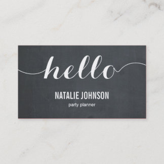 Stilvolle Hello Modern Business Card - Chalkboard Visitenkarte