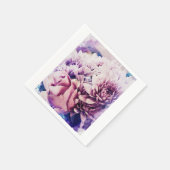 Stilvolle, hellrosa Blume Papier Napkin Serviette (Ecke)