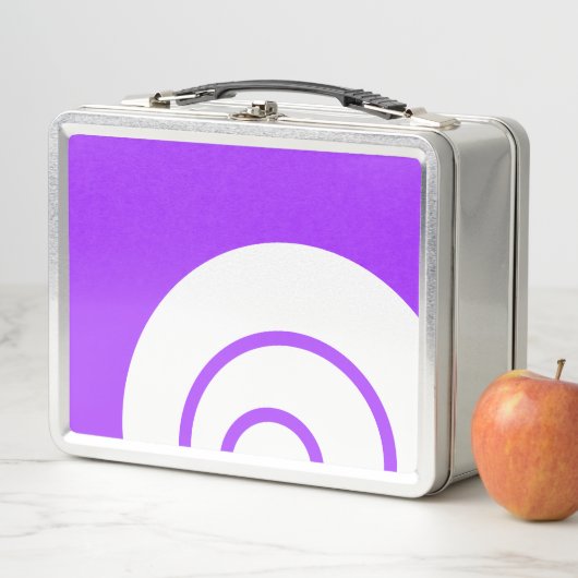 Stilvolle, hellrosa, konzentrische Kunst in Weiß Metall Brotdose (Beispiel)