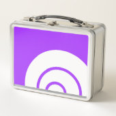 Stilvolle, hellrosa, konzentrische Kunst in Weiß Metall Brotdose (Vorderseite)