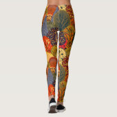 Stilvolle Herbstbäume, helle Waldmuster. Leggings (Rückseite)
